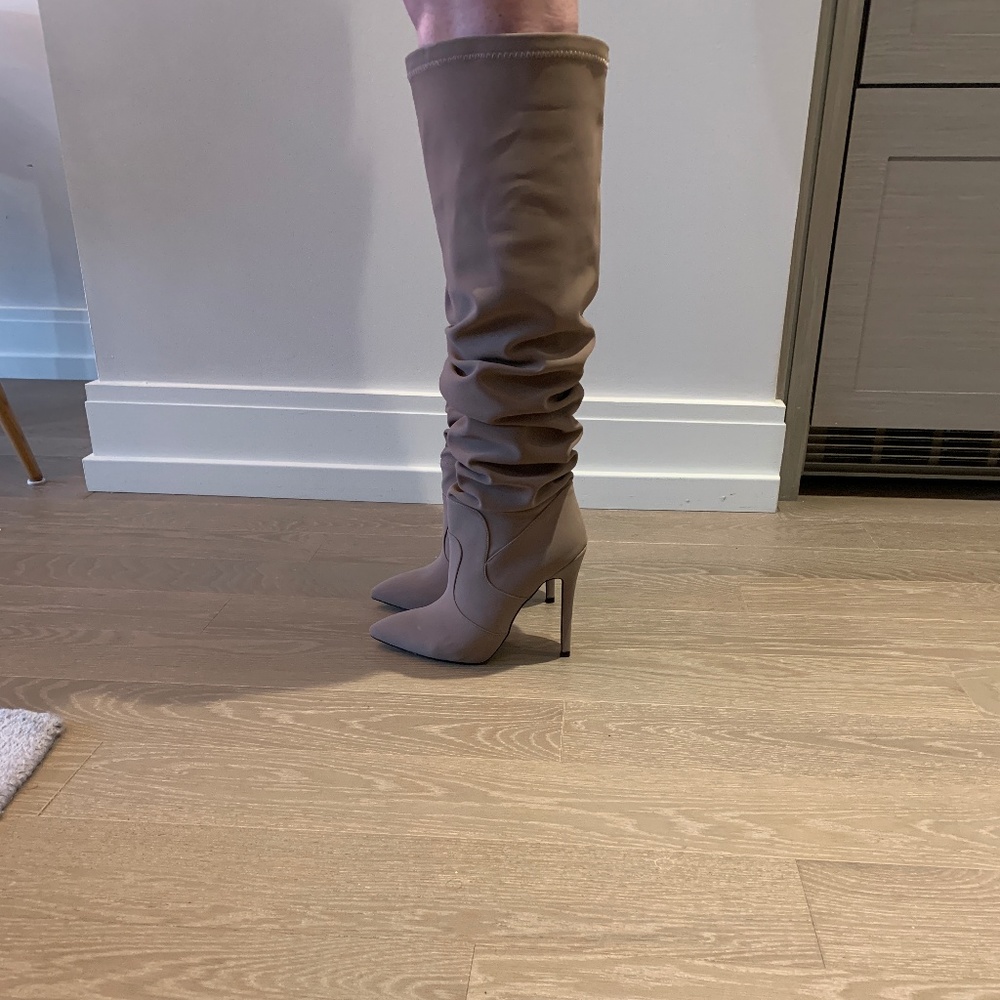 Gray Thigh High Heeled Boots | New | Size 9